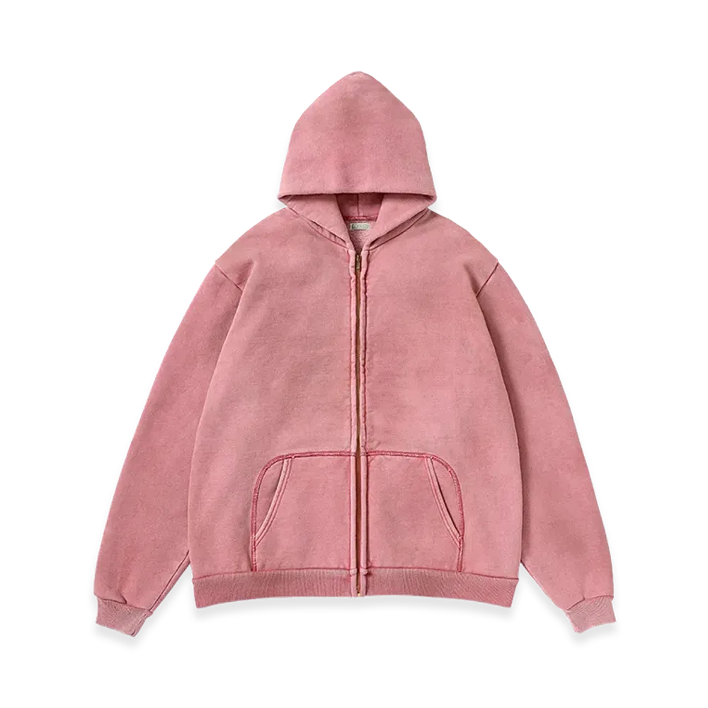 A.PRESSE Vintage Zip Sweat Hoodie "Pink"