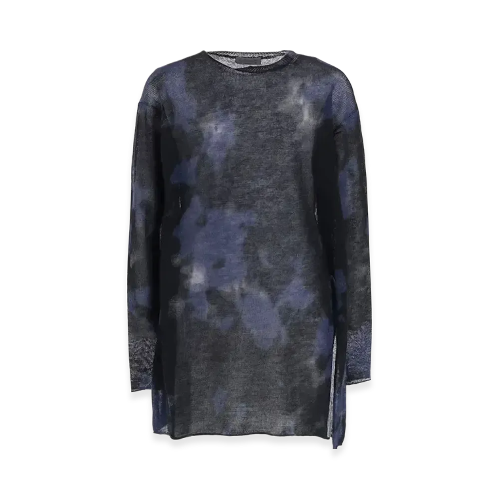 Yohji Yamamoto POUR HOMME 7G Dyed Jersey Front Slit Long Sleeve "Purple"