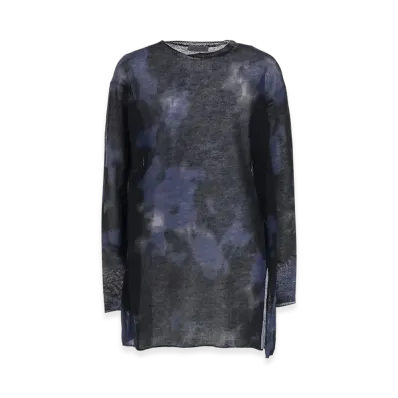 Yohji Yamamoto POUR HOMME 7G Dyed Jersey Front Slit Long Sleeve "Purple"