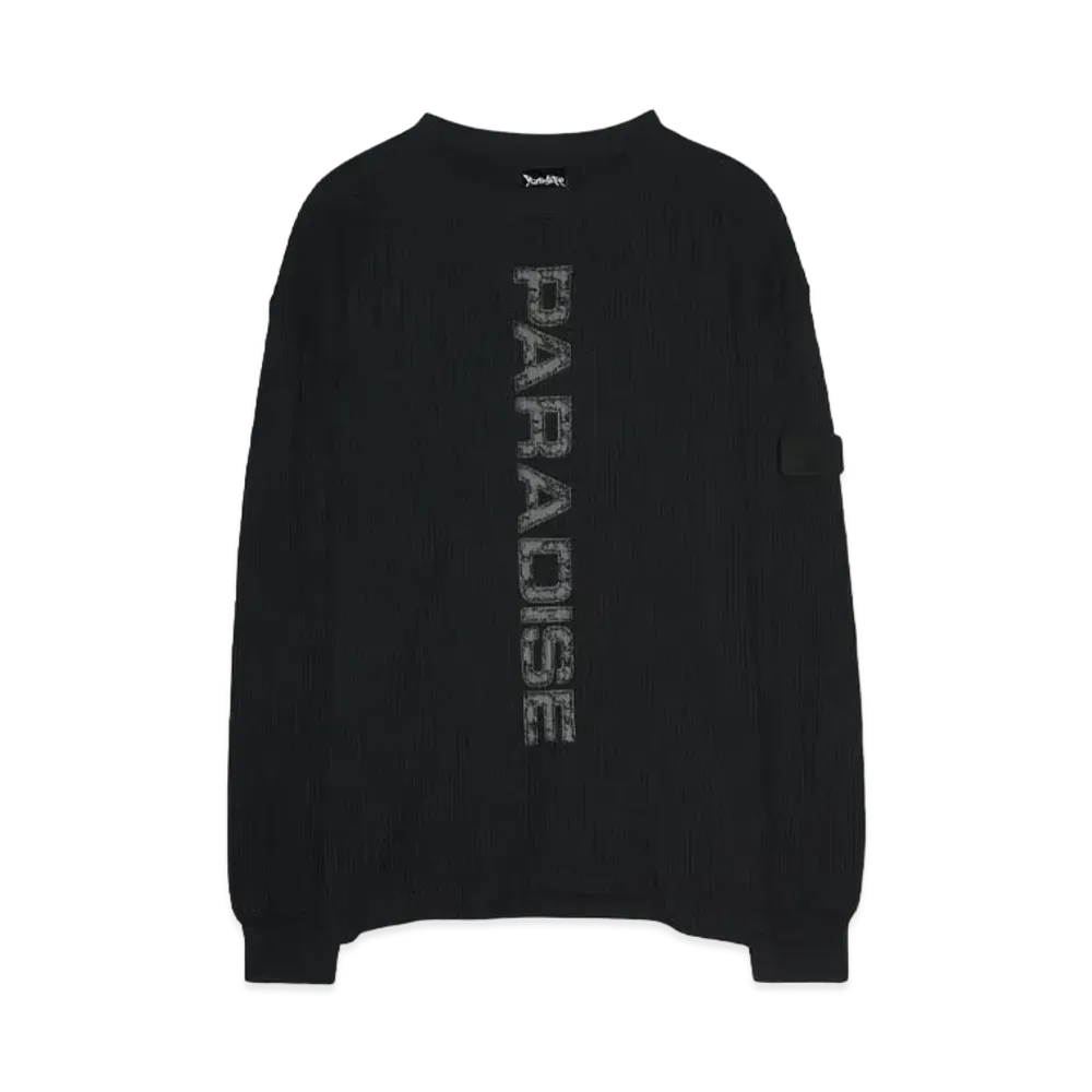 Paradise Youth Club PROMPT WAFFLE LS TEE "WASHED BLACK"