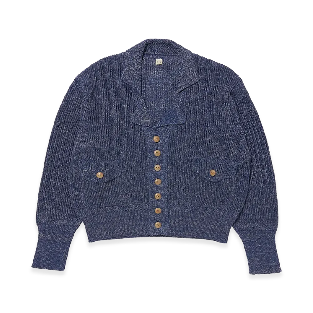 T.T Taiga Takahashi LOT.516 Knit Sports Jacket C.1930's "Mix Indigo"