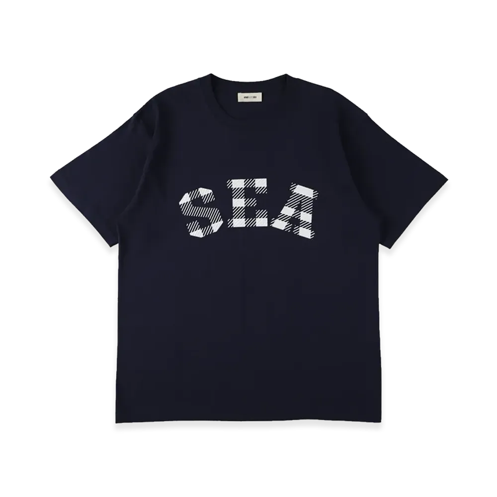 WIND AND SEA Plaid Logo S/S Tee "Navy"
