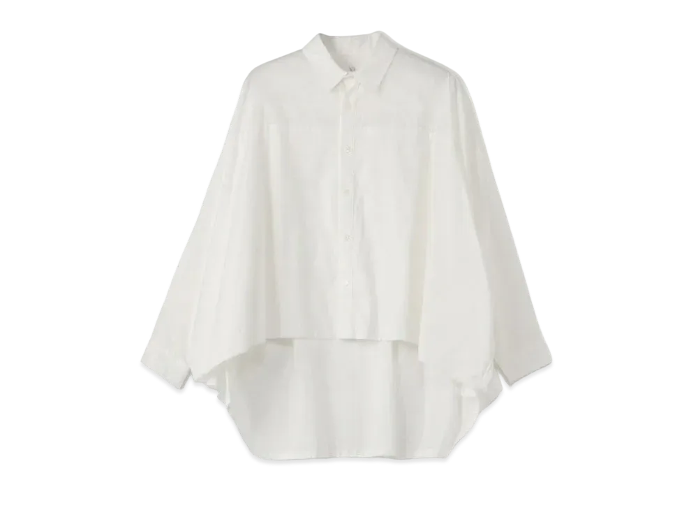 Yohji Yamamoto Y's C/ THIN TWILL FRONT DOUBLE BIG BLOUSE "White"