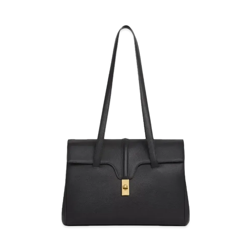 CELINE Medium Soft 16 Bag In Supple Grained Calfskin "Black"