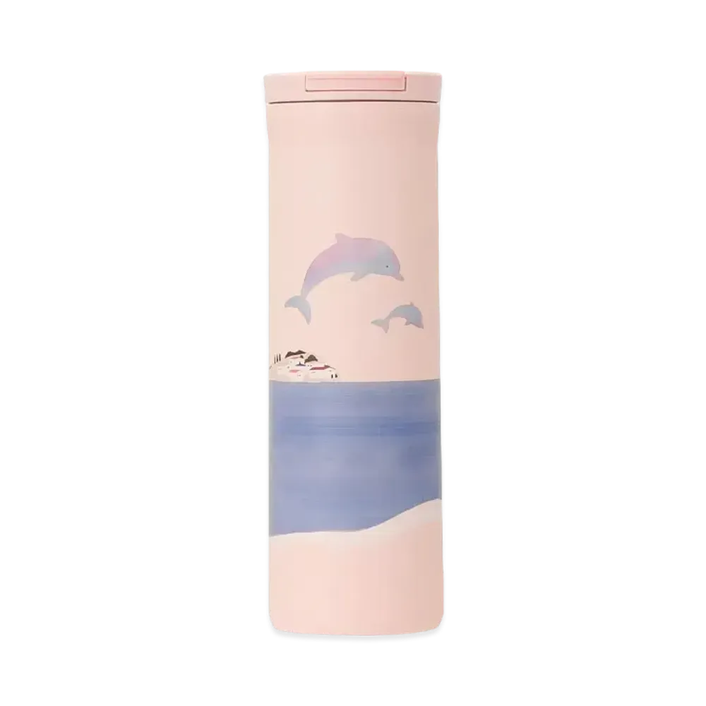 STARBUCKS Seaside Getaway Stainless Steel Bottle Dolphin 473ml "Pink"