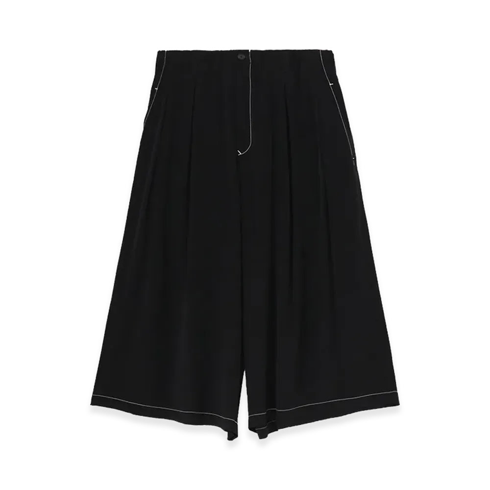 WILDSIDE YOHJI YAMAMOTO Ta/Pe Crepe De Chine Tucked Half Pants "Black"