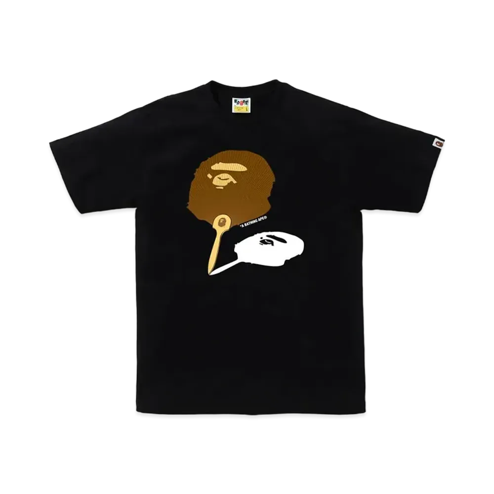 A BATHING APE Japanese Fan Ape Head Tee "Black"