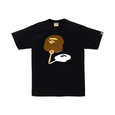 A BATHING APE Japanese Fan Ape Head Tee "Black"