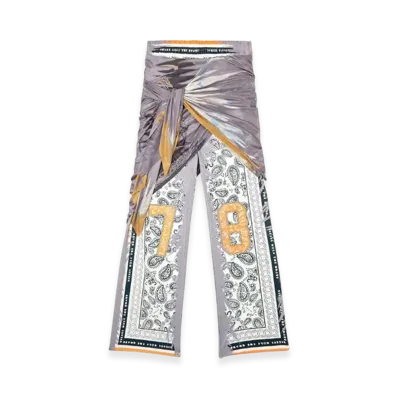 Diesel P-Frizza Hybrid Pants With Bandana Overlay "Grey White"