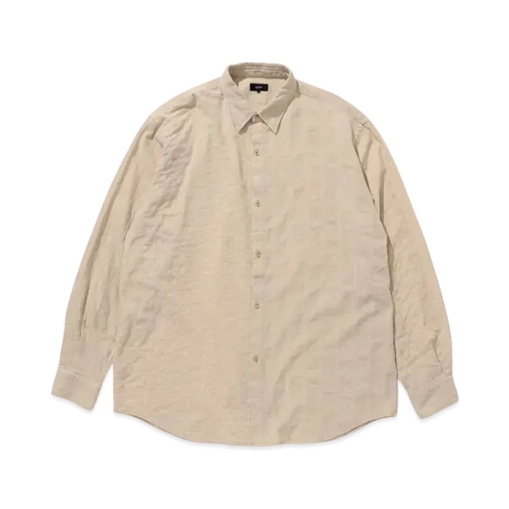 BEAMS Relaxed Fit Crazy Dobby Shirt "Beige"