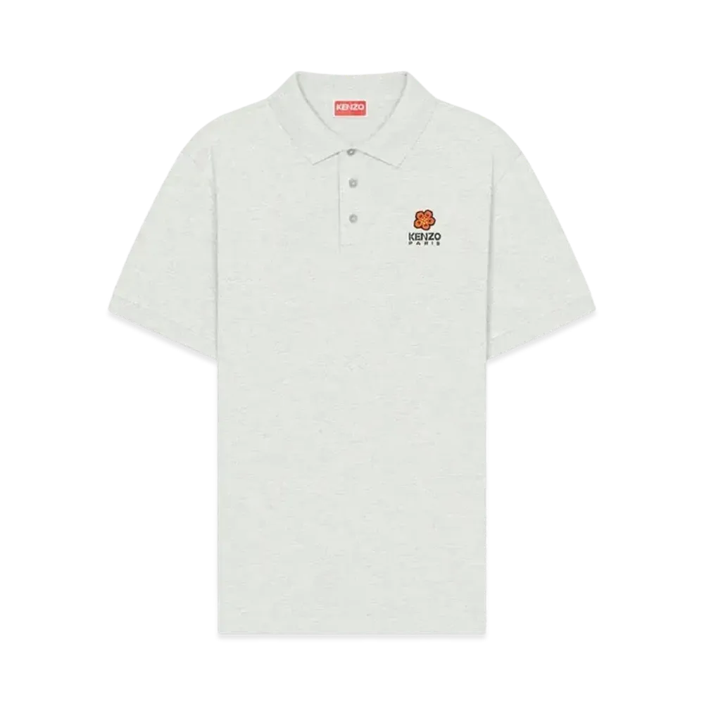 KENZO 'BOKE FLOWER' Crest Polo-shirt "Pale Grey"