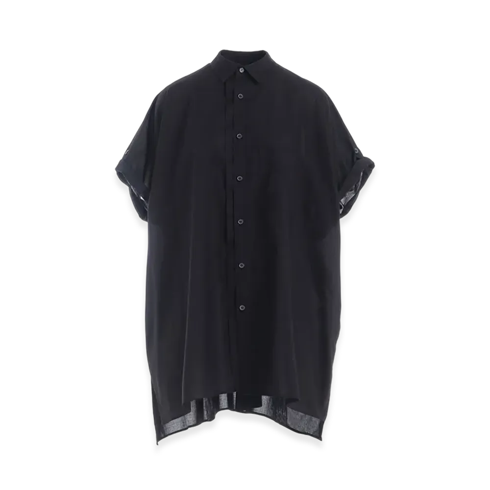 Y's Cotton Lawn Half Sleeve Blouse "Black"
