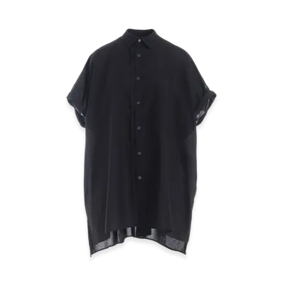 Y's Cotton Lawn Half Sleeve Blouse "Black"
