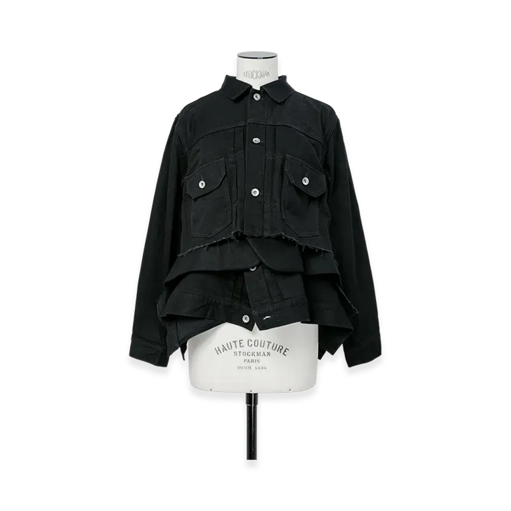 sacai Denim x Wool Melton Jacket "Black"