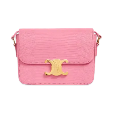 CELINE Teen Triomphe Bag in lizard "Flamingo"