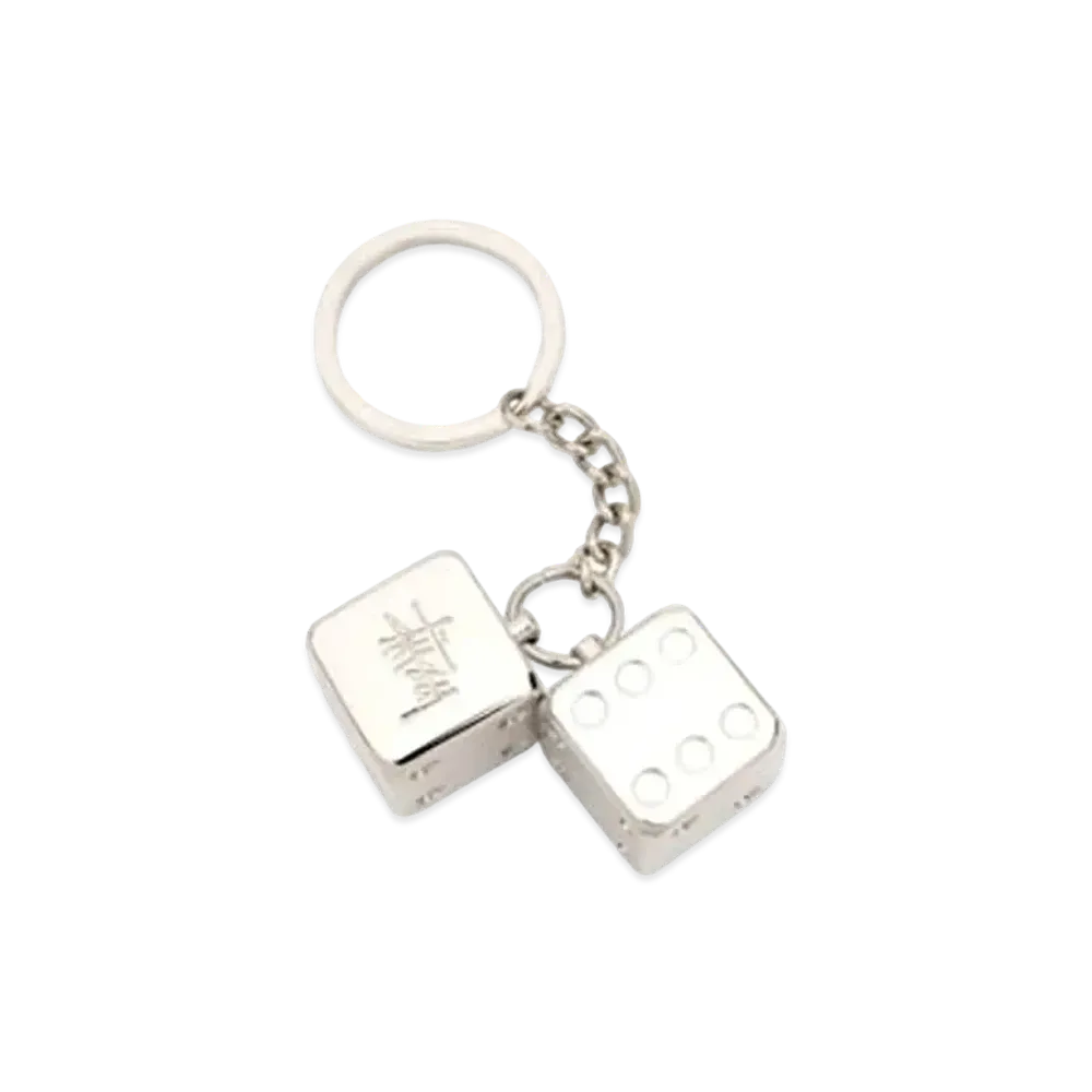 Stussy Metal Dice KeyChain "Silver"