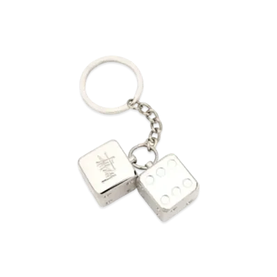 Stussy Metal Dice KeyChain "Silver"