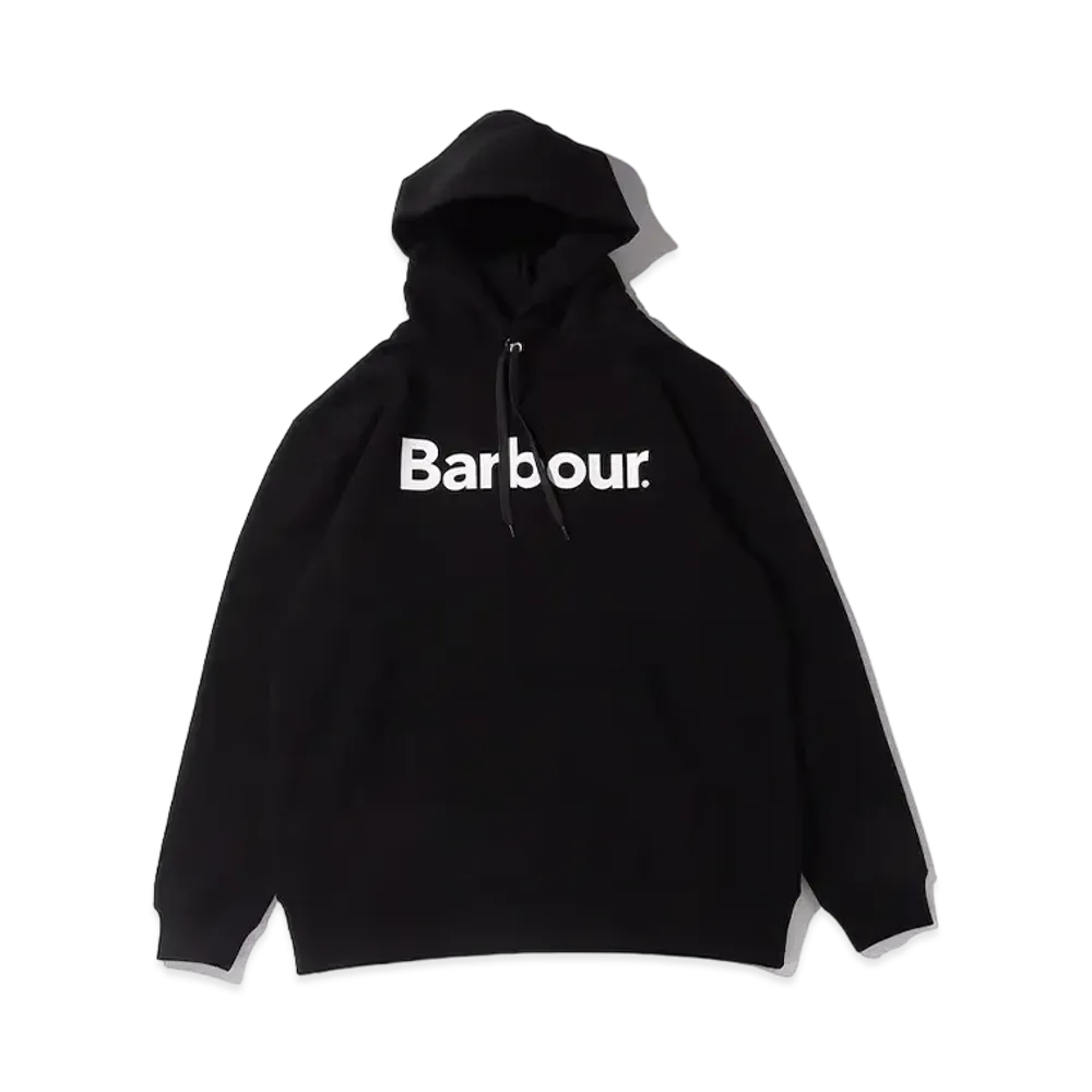 Barbour Front Logo Long Sleeve Hoodie "Black"