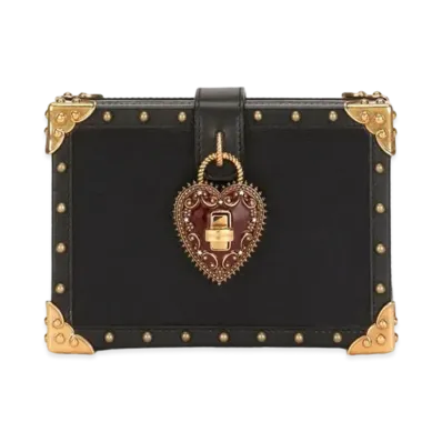 Dolce&Gabbana My Heart Bag Mini Paglia Calfskin "Black"