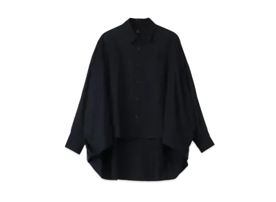 Yohji Yamamoto Y's C/ THIN TWILL FRONT DOUBLE BIG BLOUSE "Navy"