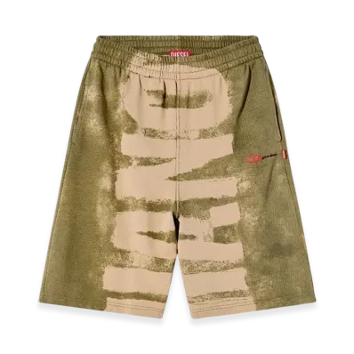 Diesel P-Marshy-Bleeding-Dd Sweat Shorts With Damiano Print "Green"
