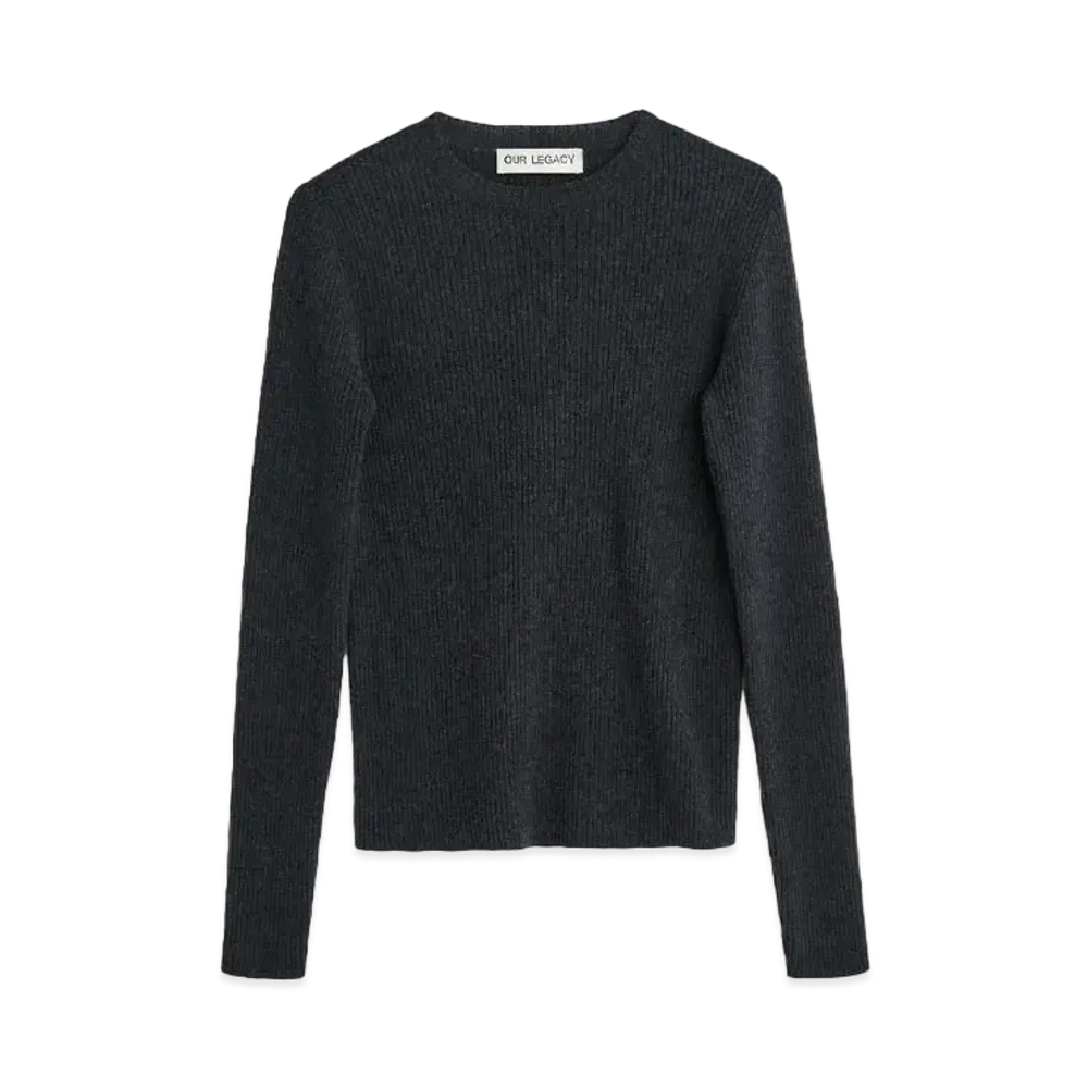 OUR LEGACY Compact Roundneck Melange Wool "Anthracite"