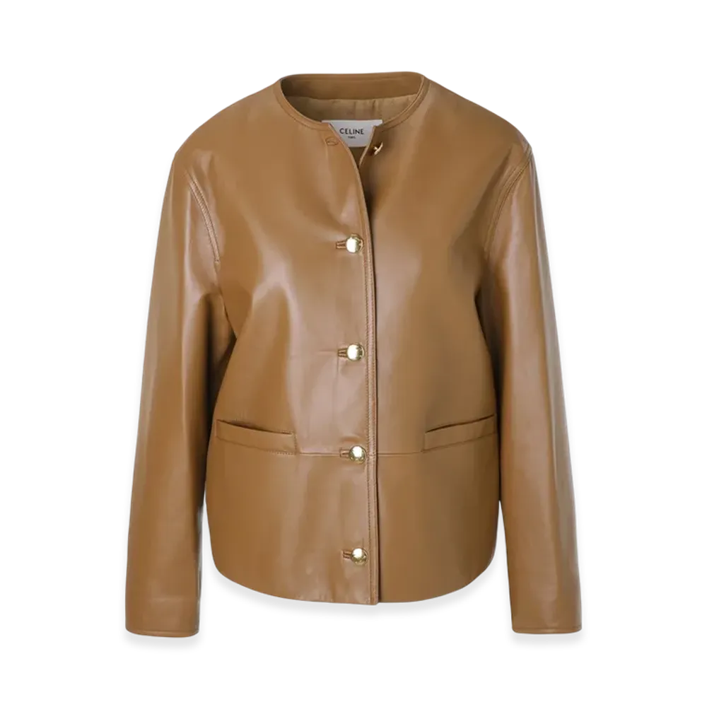 CELINE Veste Col Rond "Beige"