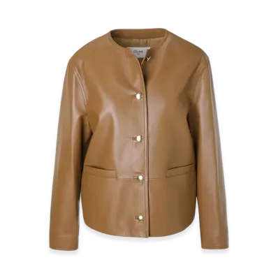 CELINE Veste Col Rond "Beige"
