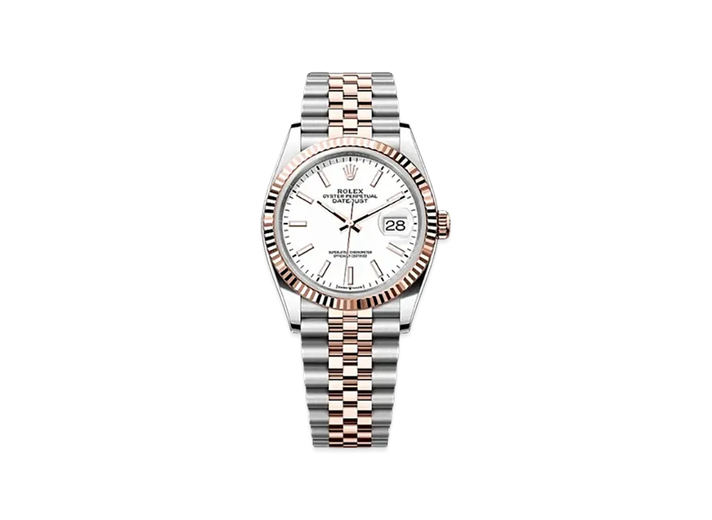 ROLEX Datejust 36 Oystersteel & Everose Gold "White"
