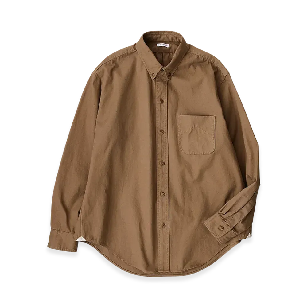 NICENESS Thanh Button Down Shirt - Cotton Gabardine "Ocher"