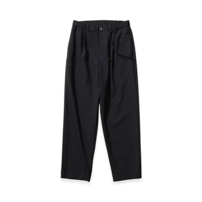 ATON Wool Tropical Tapered Easy Pants "Black"