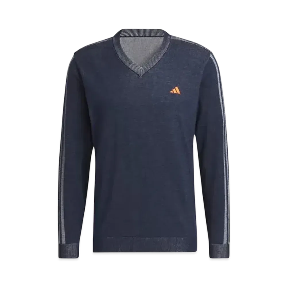 adidas Made To Be Remade Long Sleeve V-Neck Sweater "Collegiate Navy/White"