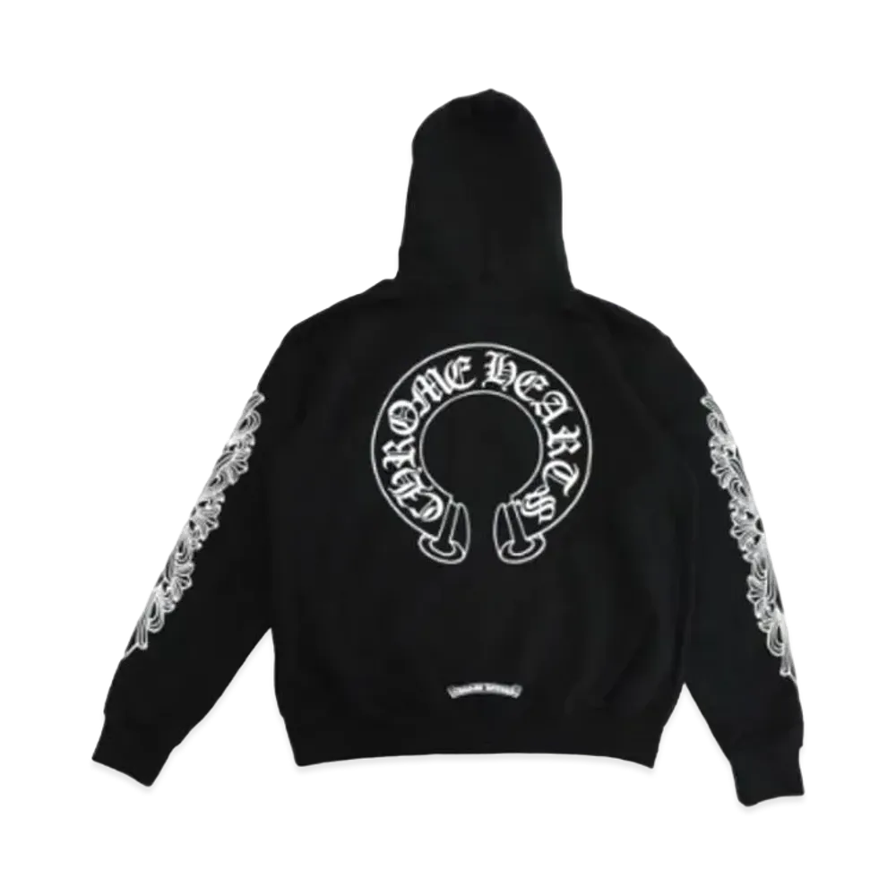 Chrome Hearts Horseshoe Floral Pullover Hoodie "Black"