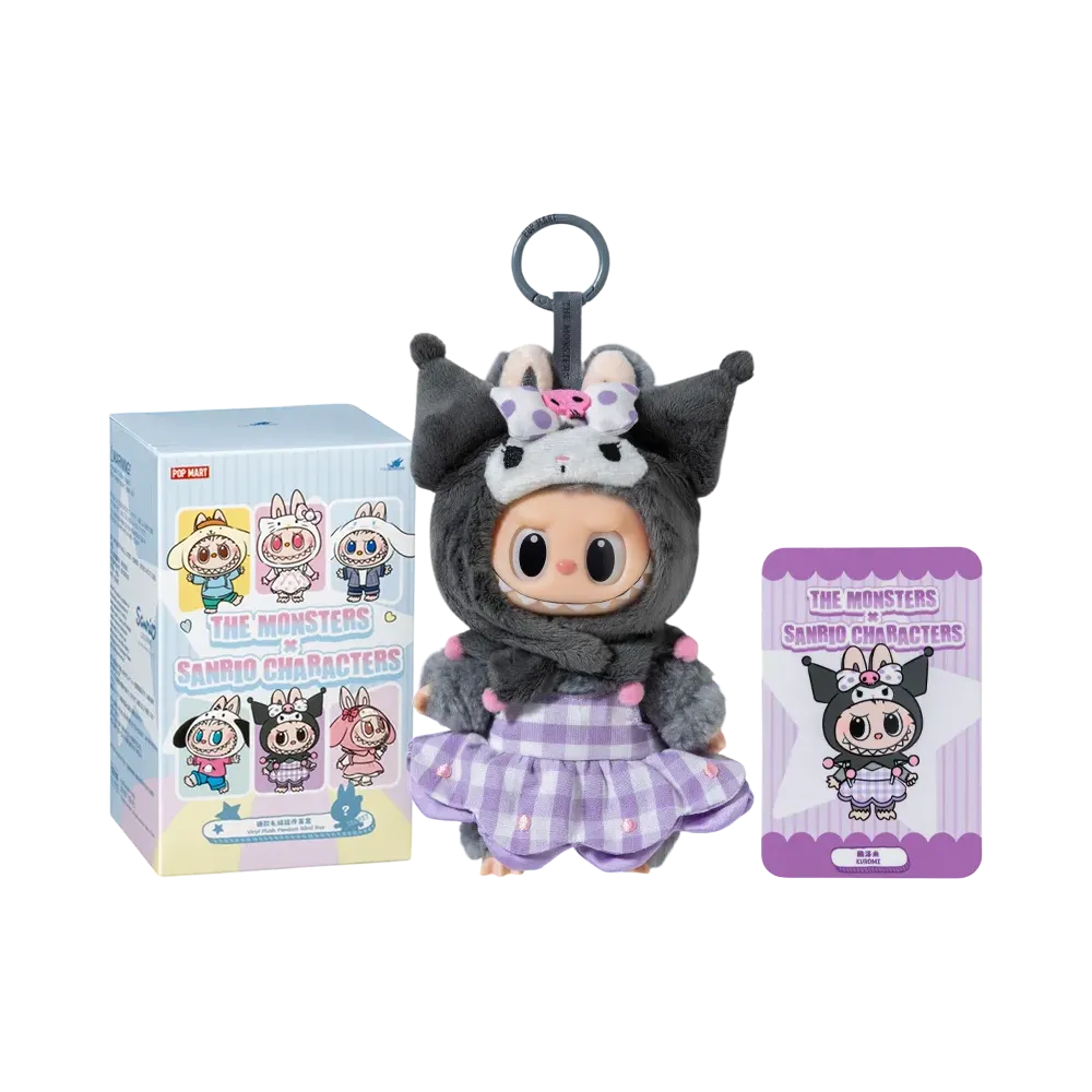 POP MART THE MONSTERS (Labubu) x Hello Kitty and Friends Series-Vinyl Plush Pendant Blind Box KUROMI