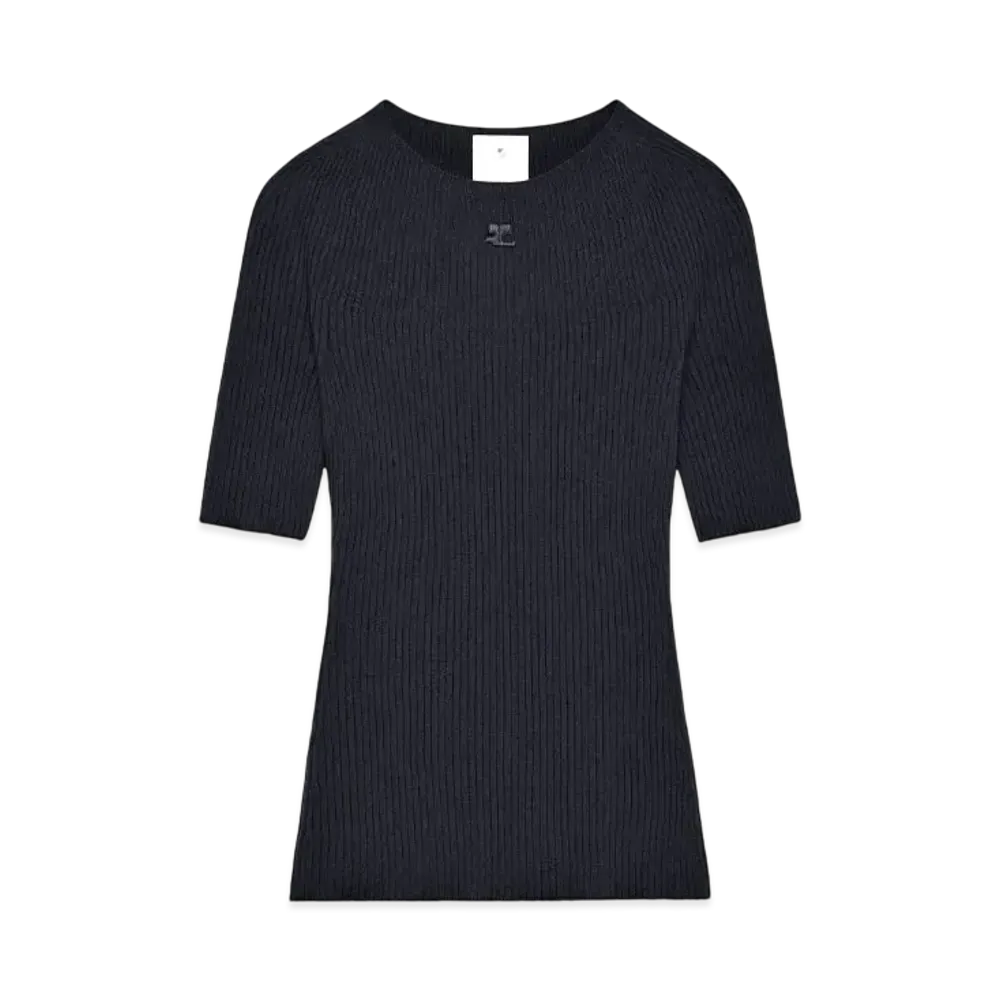 Courreges Solar Light Rib Sweater "Black"