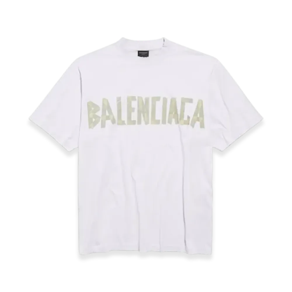 バレンシアガ テープ タイプ Tシャツ ミディアムフィット "ホワイト" 739784TOVA99000