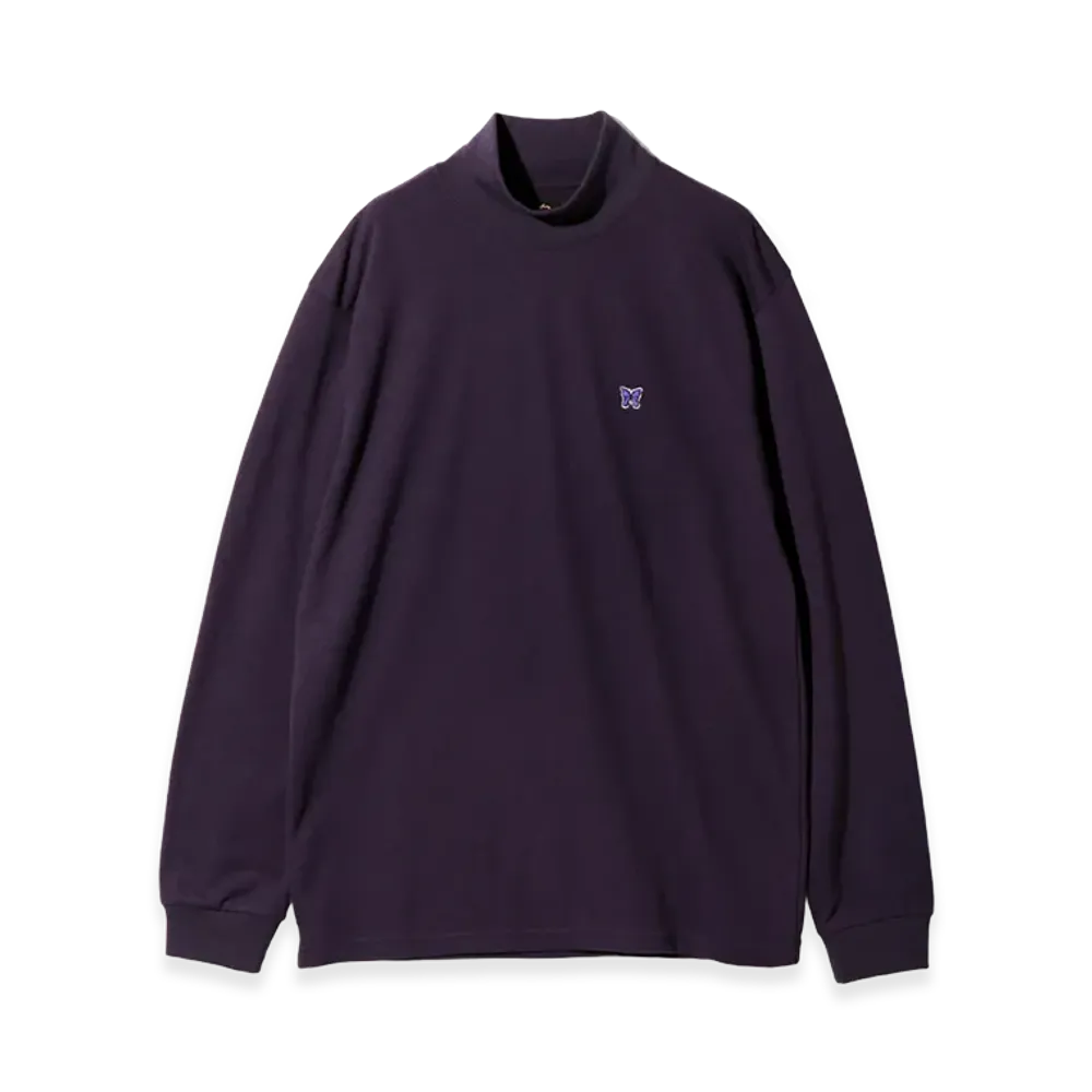 NEEDLES L/S Mock Neck T-Shirt Poly Jersey "Eggplant"
