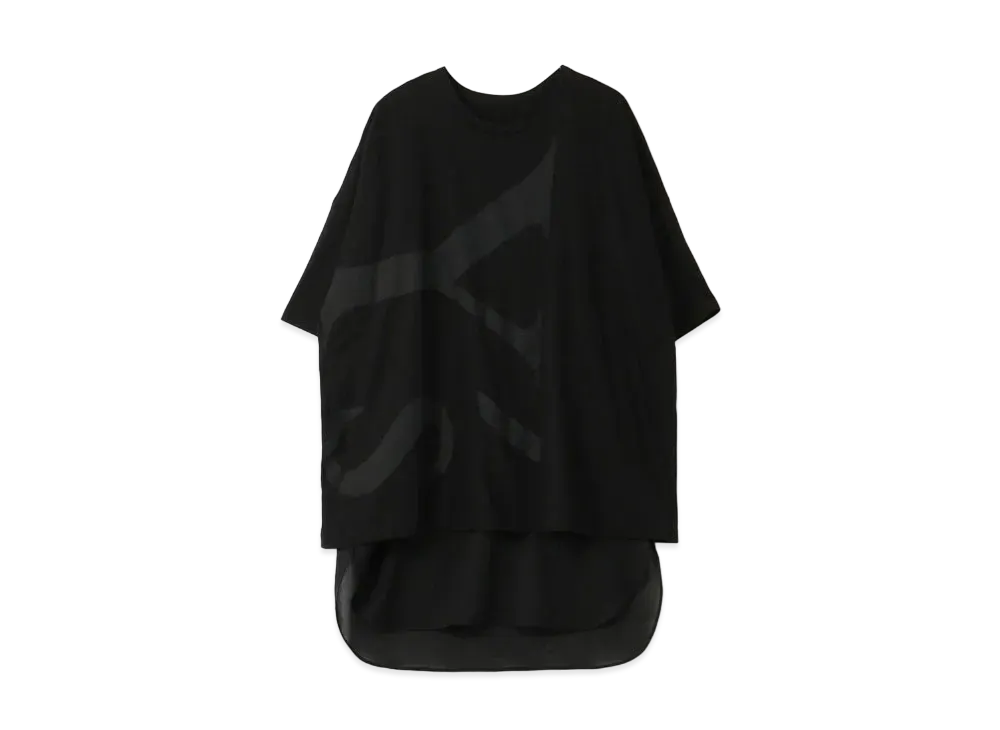 Yohji Yamamoto Y's 018+902 C/S COMBI LOGO BLOUSE "Black"