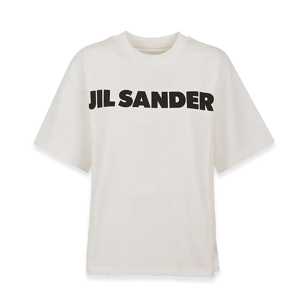 Jil Sander Women's Logo Print Tee "White/Black"