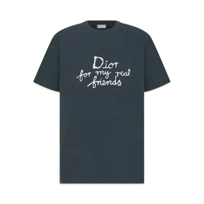 Dior Men's Dior and Hylton Nel T-Shirt, Relaxed Fit Cotton Jersey "Navy Blue"