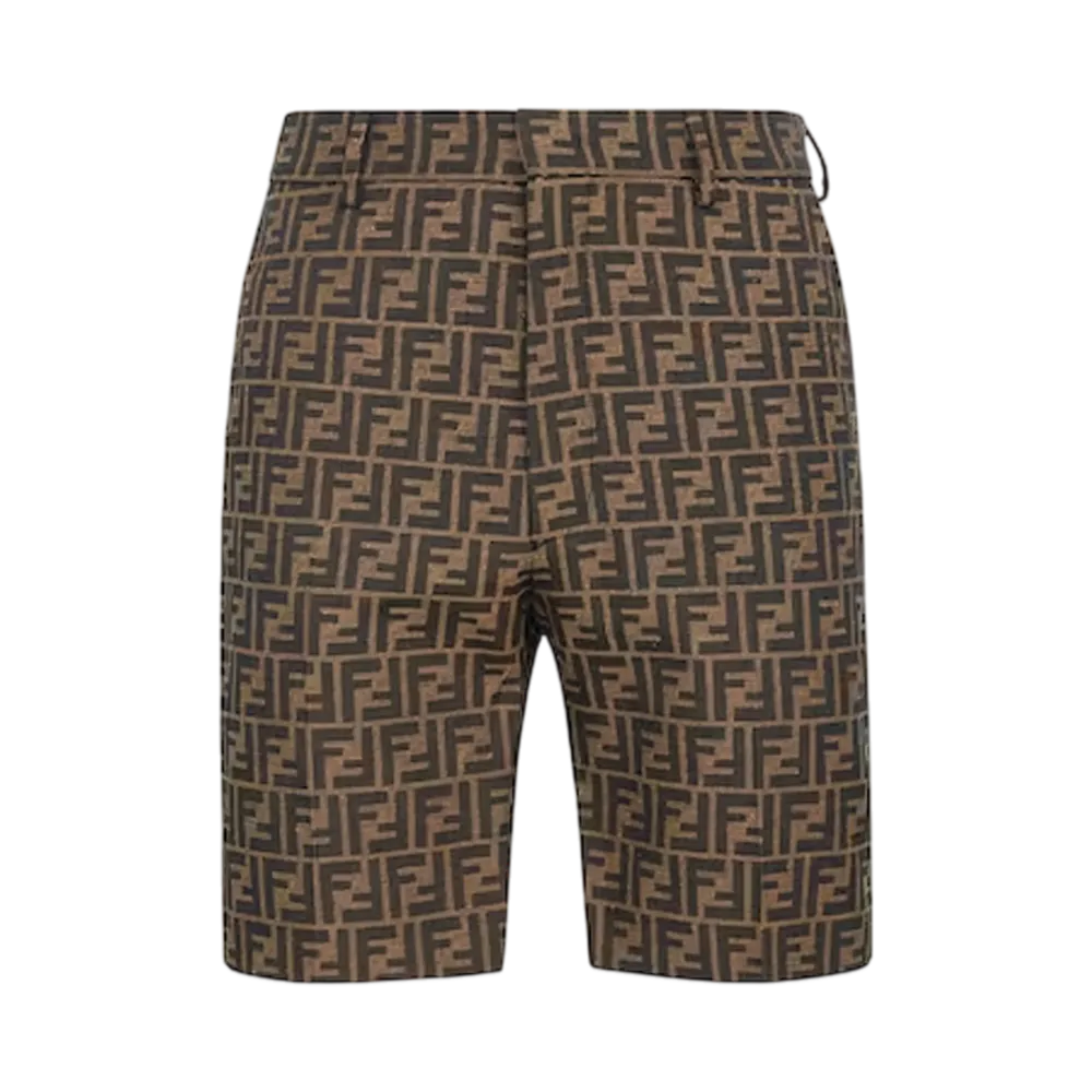 FENDI Men's Bermuda Pants in Fabric "Brown"