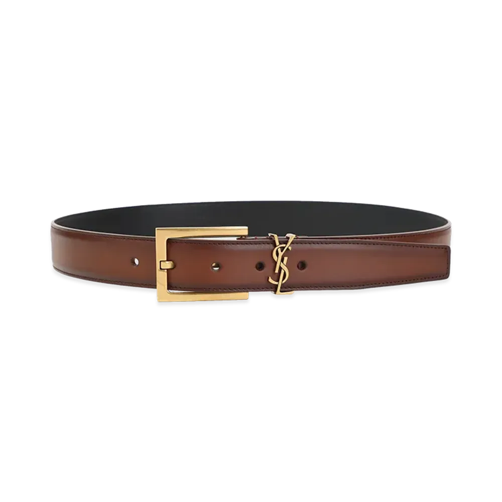 Saint Laurent Women's Cassandre Belt "Dkwetclay"