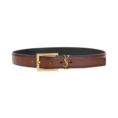 Saint Laurent Women's Cassandre Belt "Dkwetclay"