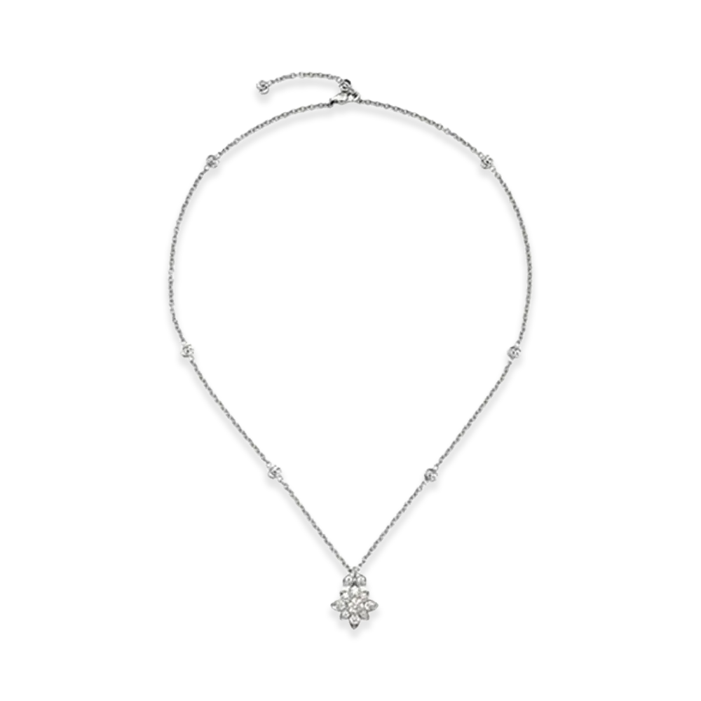 GUCCI Flora Necklace 18K Double G