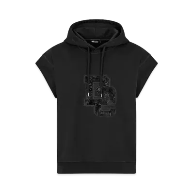 Dsquared2 Adriana Fit Sleeveless Hoodie Sweatshirt "Black"