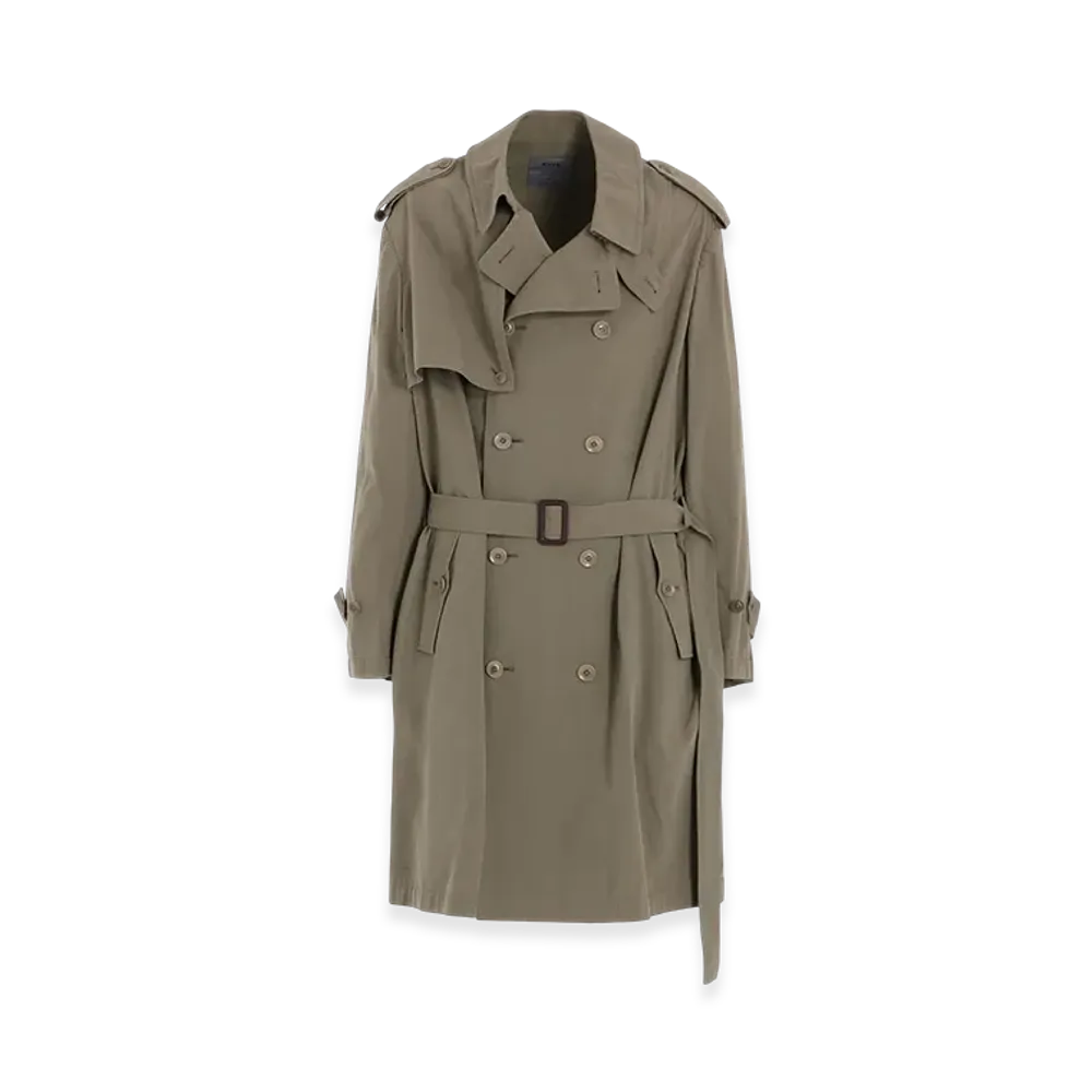S'YTE Brushed Washer Finish Broad Trench Coat "Khaki"