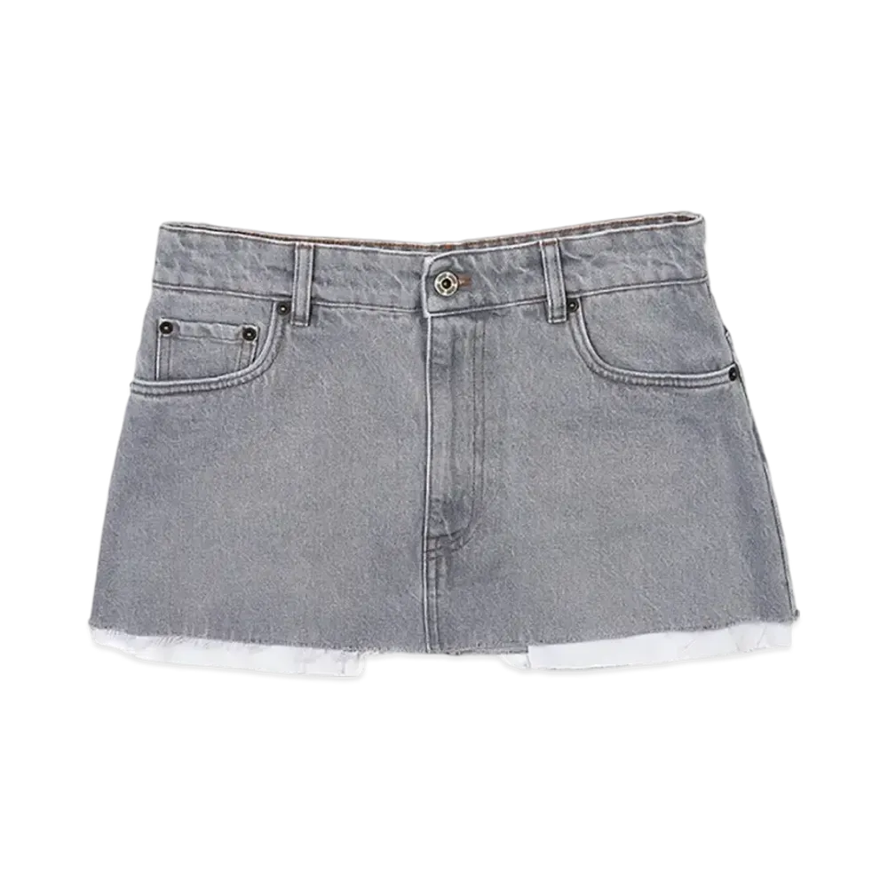 MIU MIU Women's Denim Mini Skirt "Grey"