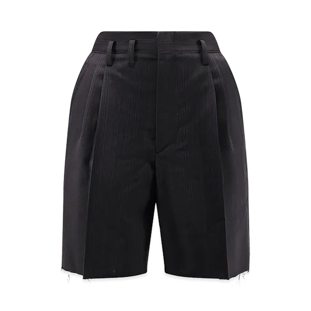 Maison Margiela Women's Striped Virgin Wool Shorts "Black"