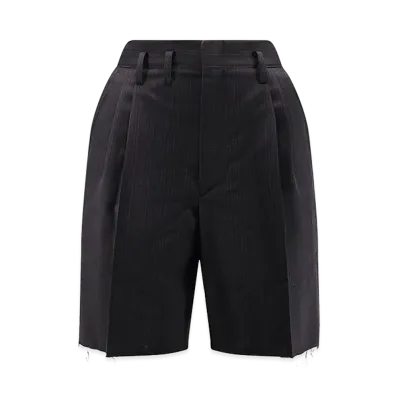 Maison Margiela Women's Striped Virgin Wool Shorts "Black"