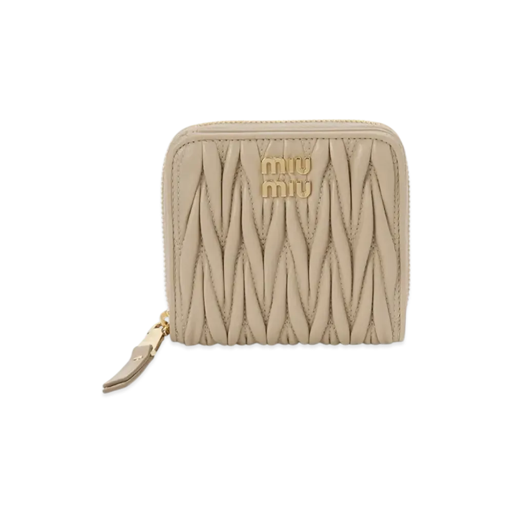 MIU MIU Bi-Fold Wallet "Beige"
